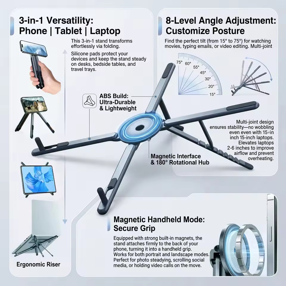 Stand Lighting Photography - Портативный магнитный держатель для телефона и