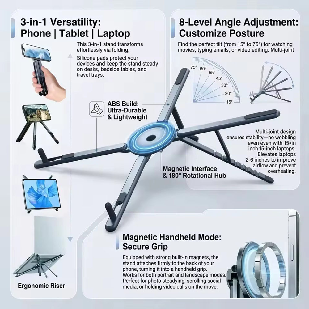 Stand Lighting Photography - Портативный магнитный держатель для телефона и